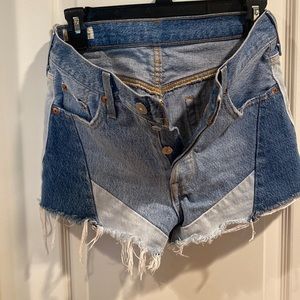 Levi’s 501 shorts with 3 button fly and multi color denim shorts
